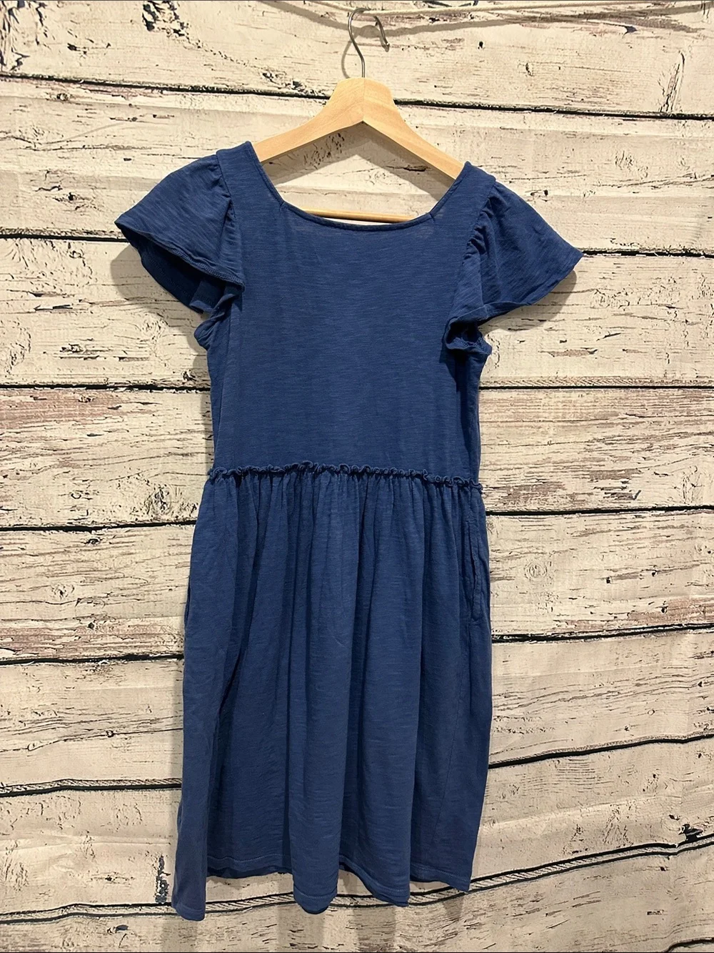 Cat & Jack Navy Blue Short Sleeve Gathered Waist Dress